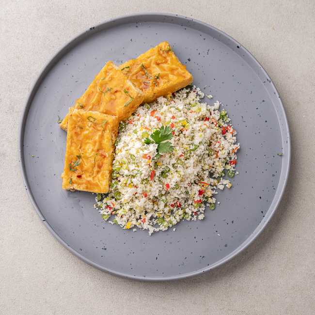 Peri Peri Cottage Cheese Steak With Keto Veg Rice